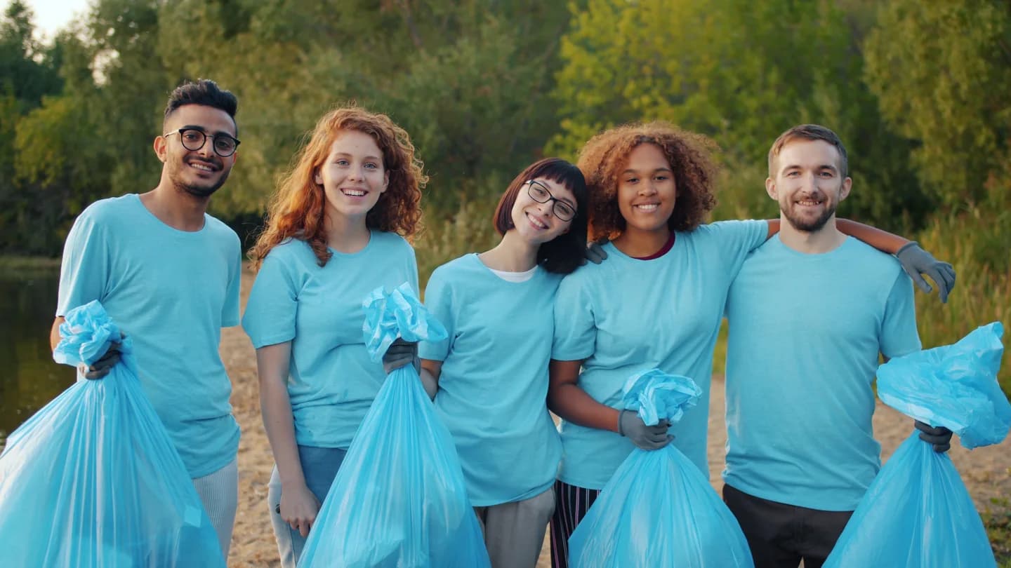 Volunteers working together to care for a neighborhood park