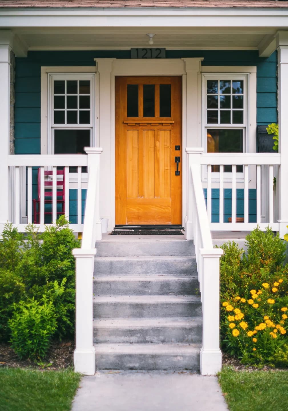 Steps leading to a welcoming residential doorway