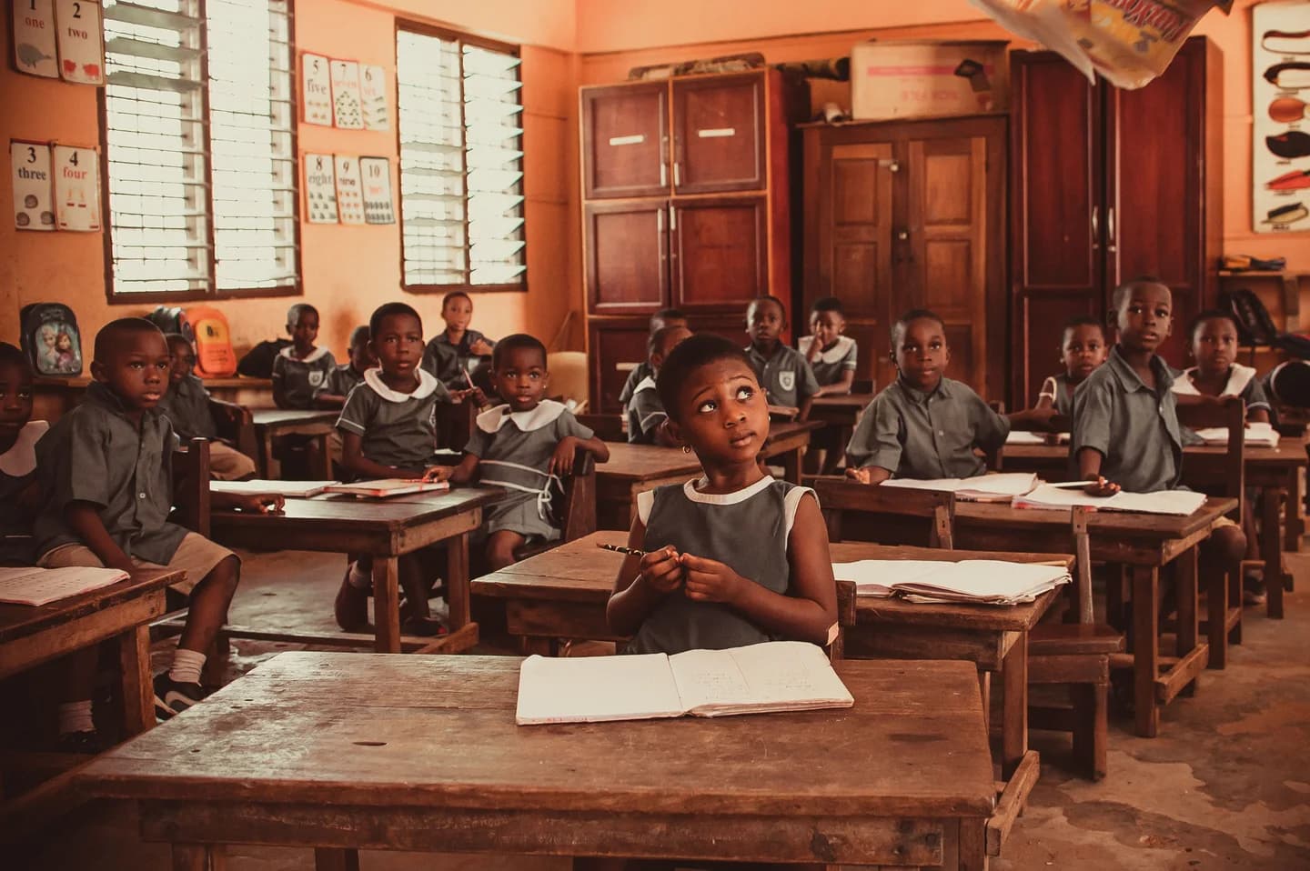 Children taking part in a classroom lesson